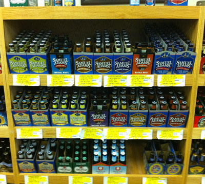 Sam Adams takes up 1/6th of the Beer Rack space at the Sugarhouse state liquor store in Utah. Nice rack for only 1% market share!
